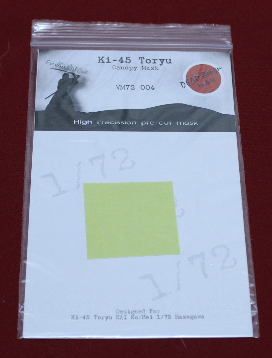 Dead Design DDMVM72004 1:72 Ki-45 KAI Ko/Hei Toryu Canopy Mask