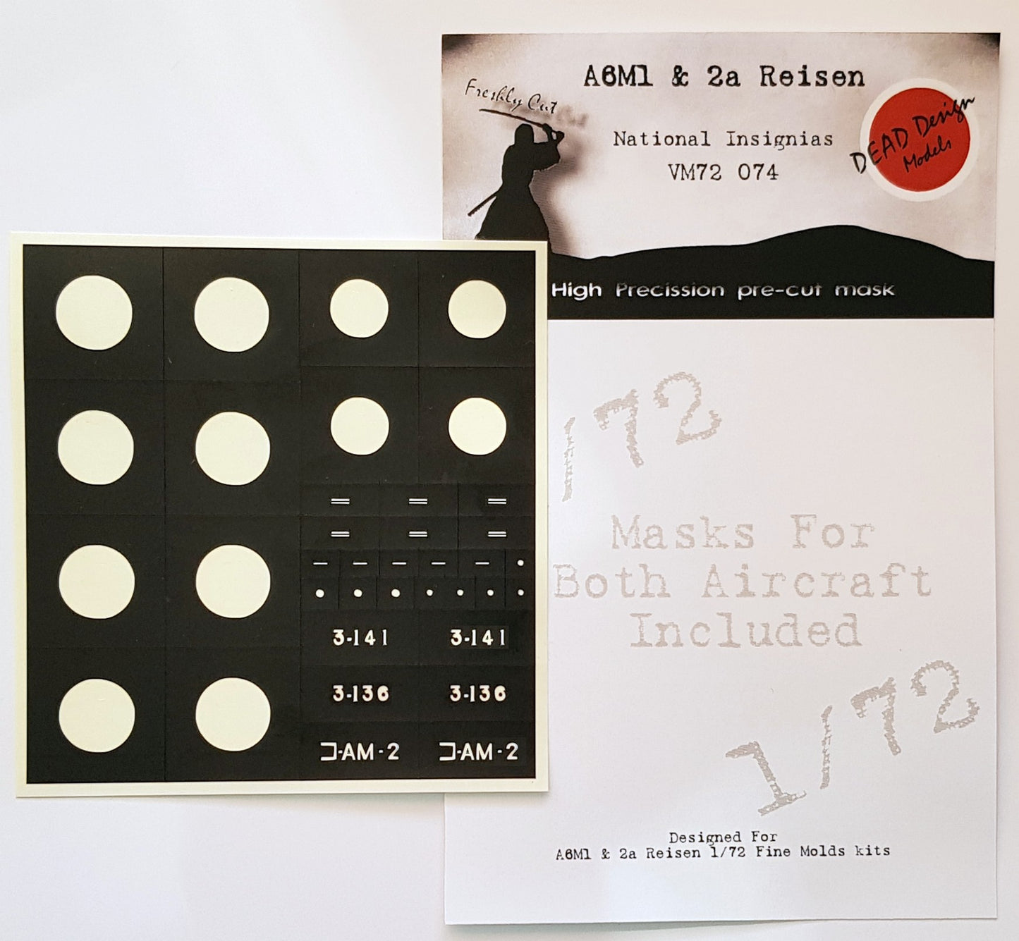Dead Design Models DDMVM72074 1:72 Mitsubishi A6M1/2a Reisen National Insignias