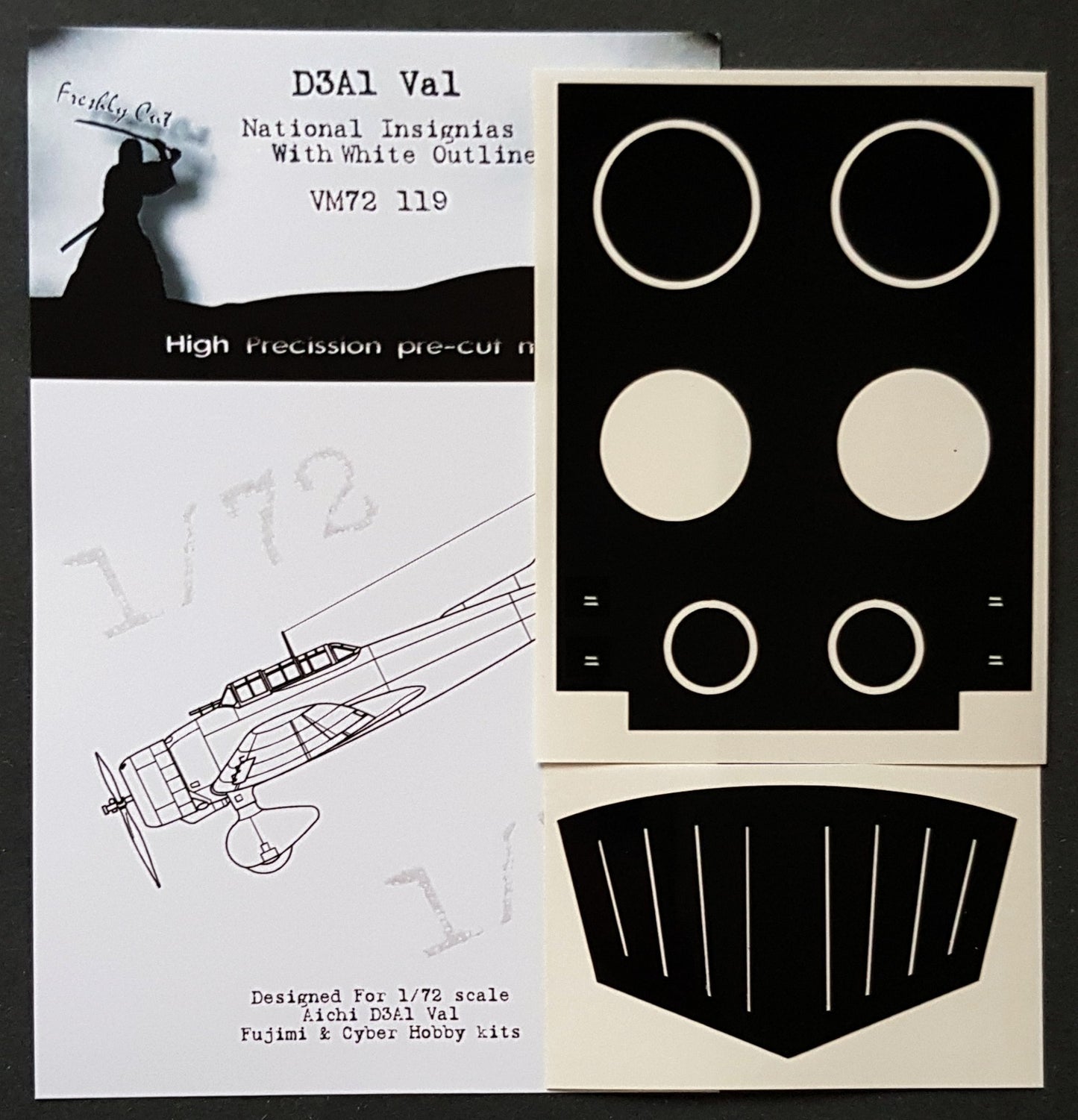 Dead Design DDMVM72119 1:72 Aichi D3A1 Val Insignia (White Outline)