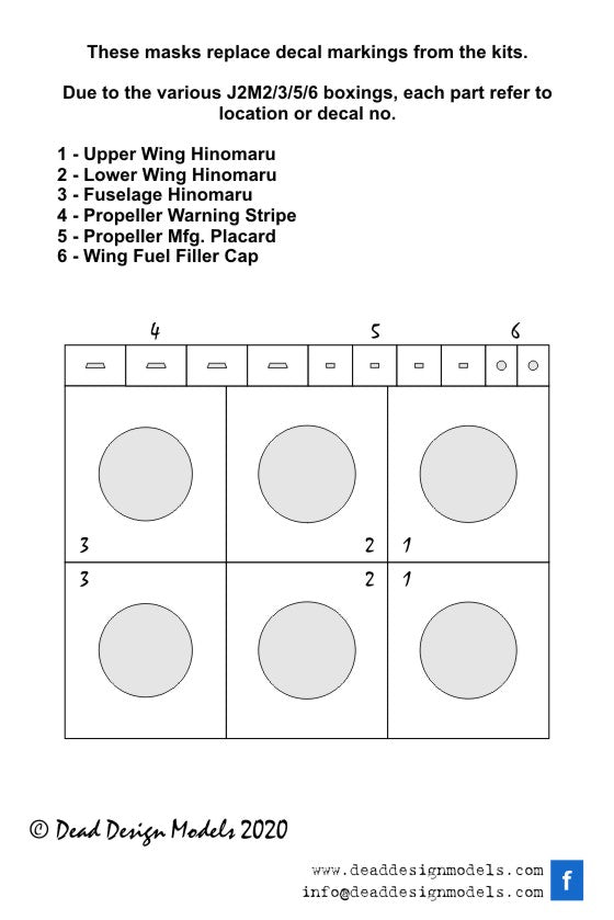 Dead Design DDMVM72131 1:72 J2M3 National Insignia (No White Outline)