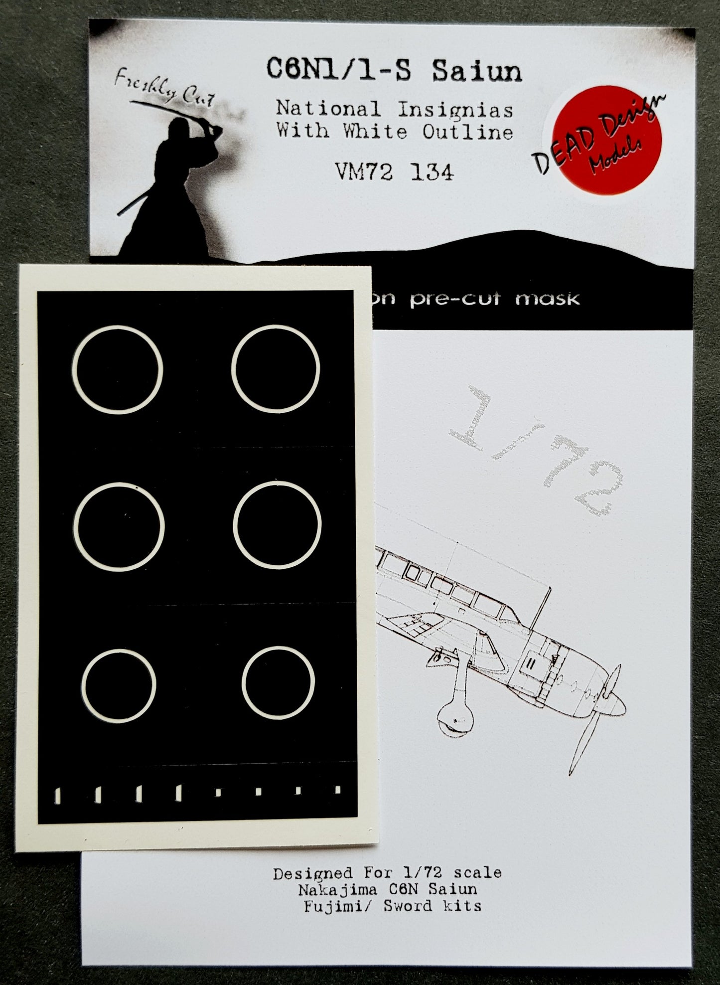 Dead Design DDMVM72134 1:72 C6N1/2 Saiun Insignia with white outline