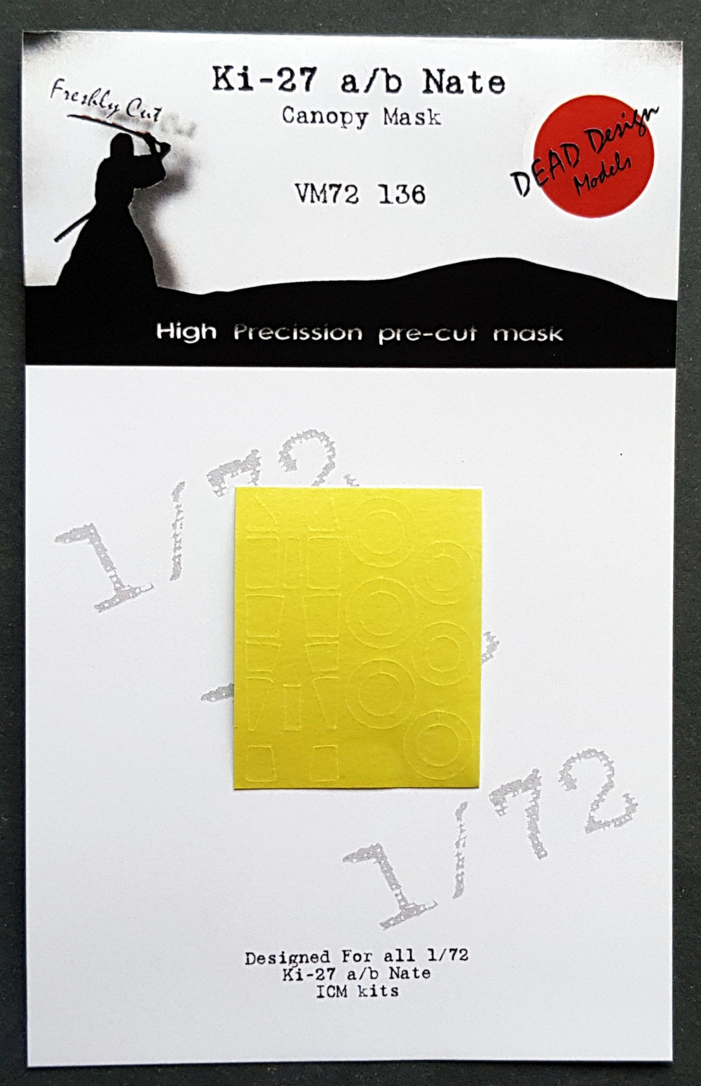 Dead Design Models DDMVM72136 1:72 Nakajima Ki-27a/Ki-27b canopy mask