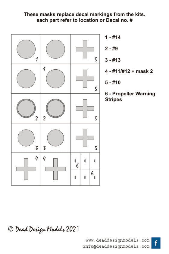 Dead Design DDMVM72142 1:72 Ki-54 Hickory Insignia and Surrender Crosses