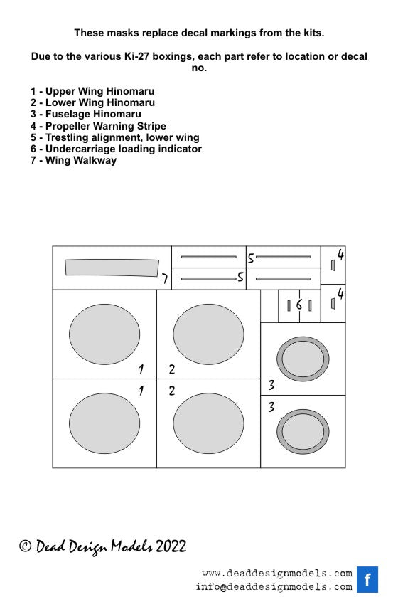 Dead Design Models DDMVM72157 1:72 Nakajima Ki-27 Nate national insignia