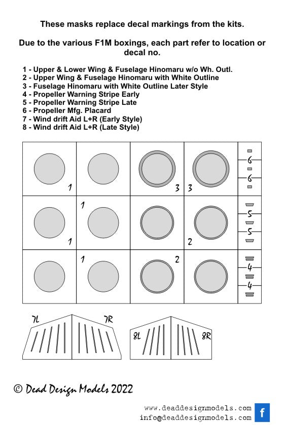 Dead Design Models DDMVM72158 1:72 Mitsubishi F1M2 Pete national insignia