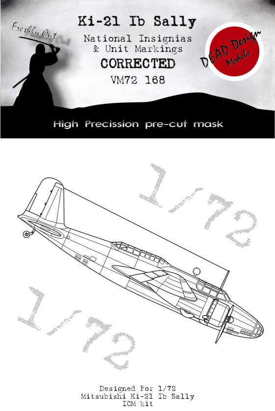 Dead Design DDMVM72168 1:72 Ki-21-Ib Sally National Insignia & Markings