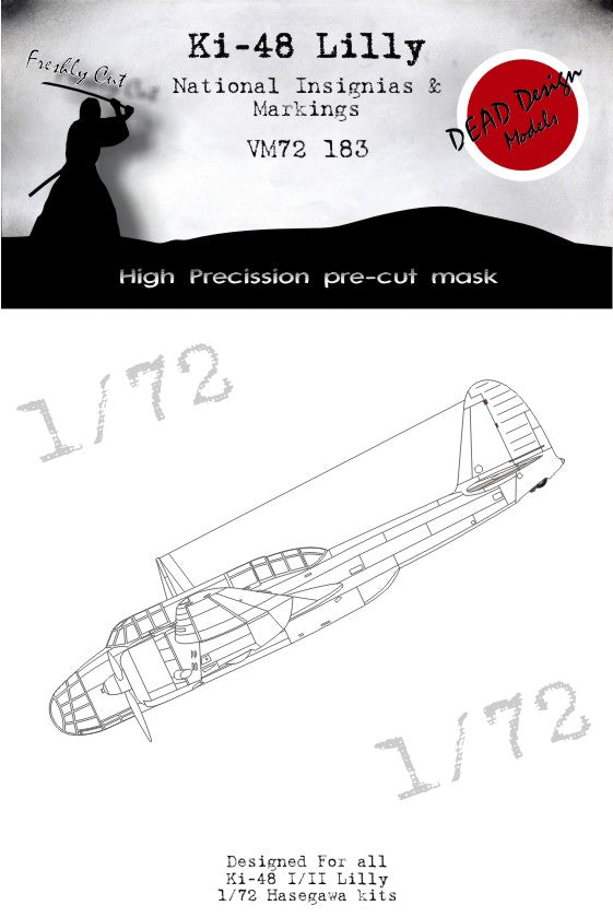 Dead Design DDMVM72183 1:72 Kawasaki Ki-48-II/III Lily insignia