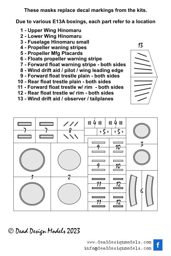 Dead Design Models DDMVM72185 1:72 Aichi E13A Jake national insignia
