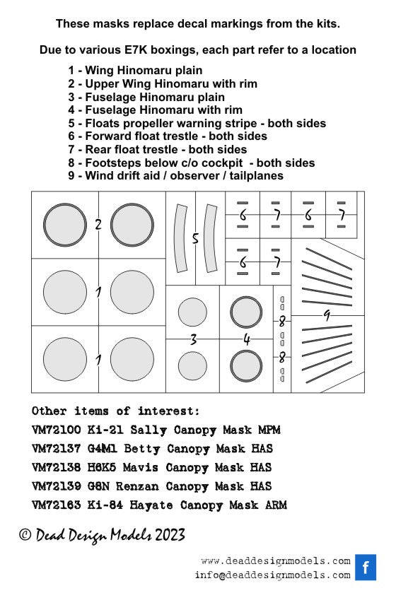 Dead Design DDMVM72186 1:72 E7K1 Type 94 Alf National Insignia