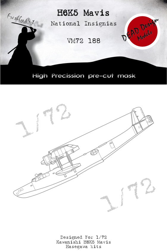 Dead Design Models DDMVM72188 1:72 Kawanishi H6K5 Mavis national insignia