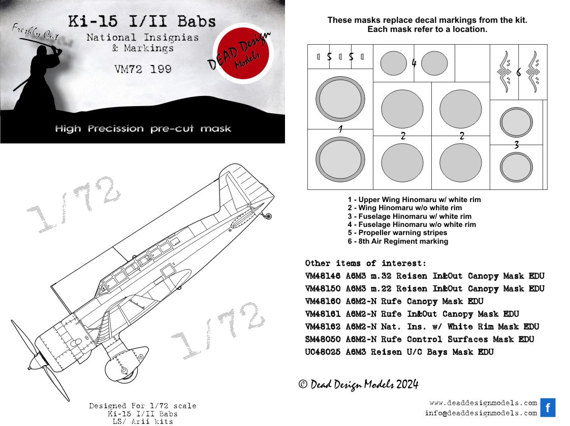 Dead Design Models DDMVM72199 1:72 Mitsubishi Ki-15-I/Ki-II Babs Insignia