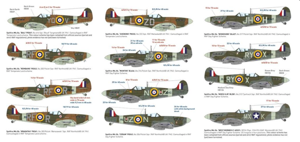 Dutch Decal DDPSPIT Presentation Supermarine Spitfires 1:72 1:48