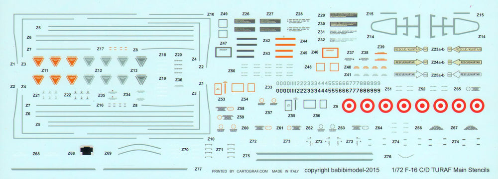 Babibi Models DDT-01014 1:72 F-16C Soloturk & Wolf Squadron Decals