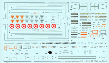 Babibi Models DDT-01015 1:48 F-16D Soloturk & Wolf Squadron Decals