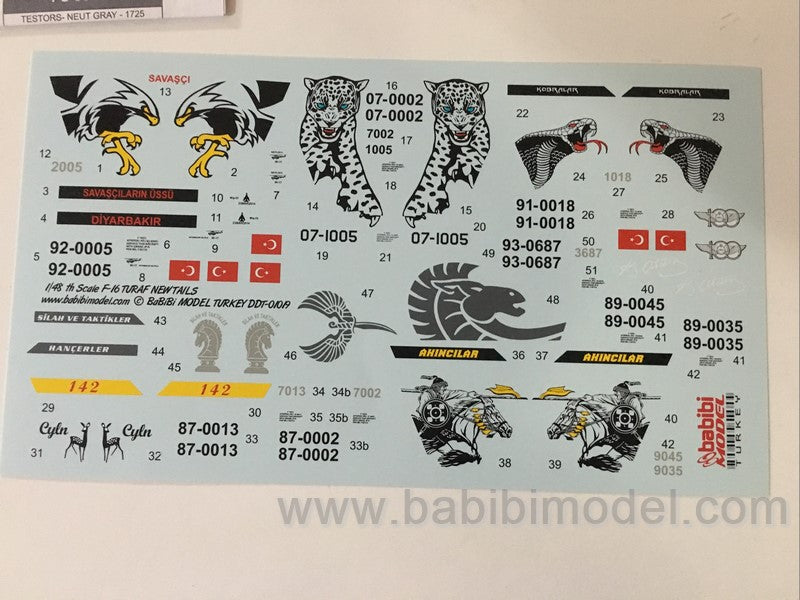 Babibi Models DDT-01019 1:48 F-16C/D Block 30-50+ New Tail Arts