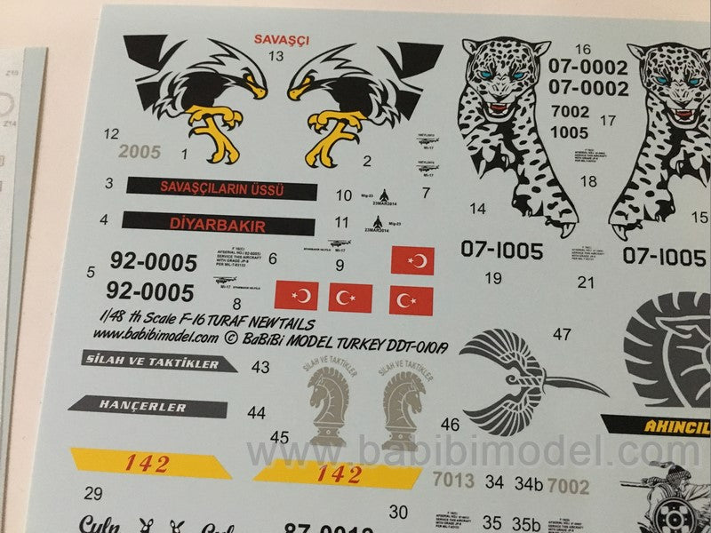 Babibi Models DDT-01019 1:48 F-16C/D Block 30-50+ New Tail Arts