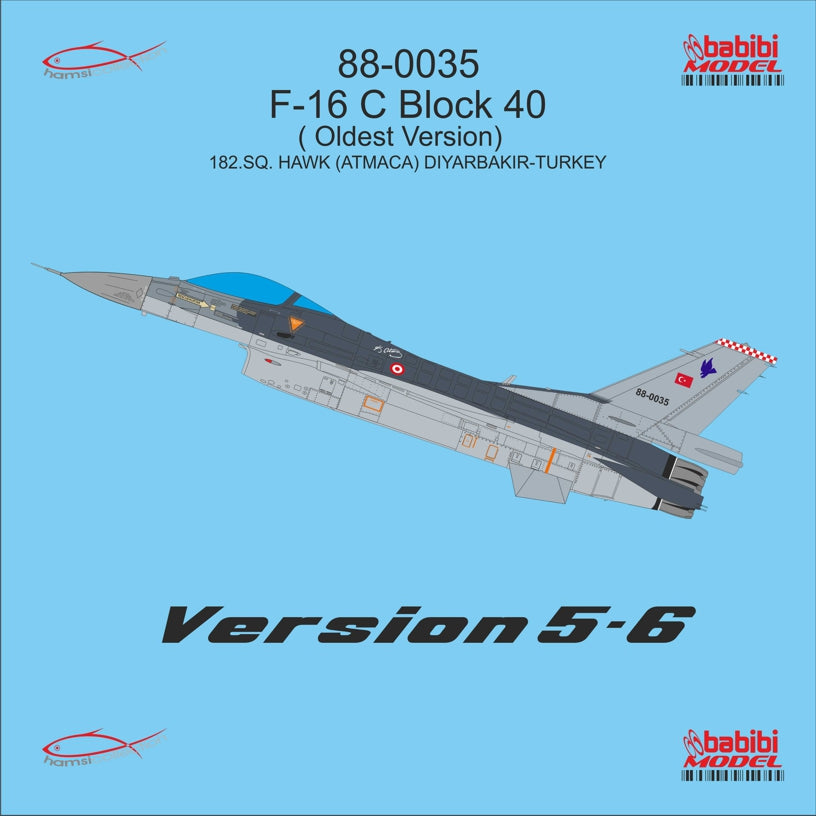 Babibi Models DDT-01026 1:72 TURAF Lockheed-Martin F-16C/F-16D old tails