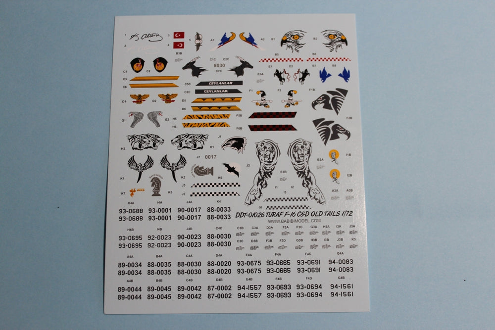Babibi Models DDT-01026 1:72 TURAF Lockheed-Martin F-16C/F-16D old tails