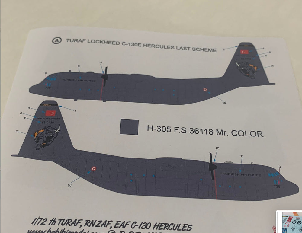 Babibi Models DDT-01077 1:72 Lockheed C-130E Hercules Decals