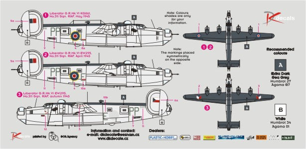 DK Decals DKD144001 1:144 Consolidated Liberator GR.VI of No.311