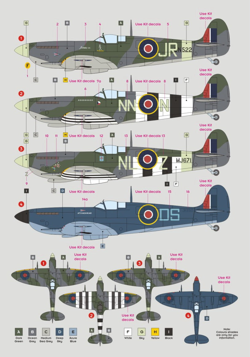 DK Decals DKD24002 1:24 Supermarine Spitfire Mk.IXC, Pt.2 1
