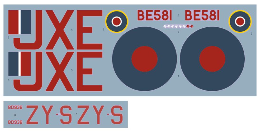 DK Decals DKD24004 1:24 Hawker Hurricane Mk.IIC Night Intruder 1