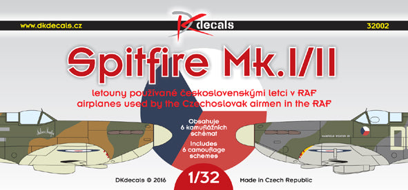 DK Decals DKD32002 1:32 Supermarine Spitfire Mk.I/Mk.II 1