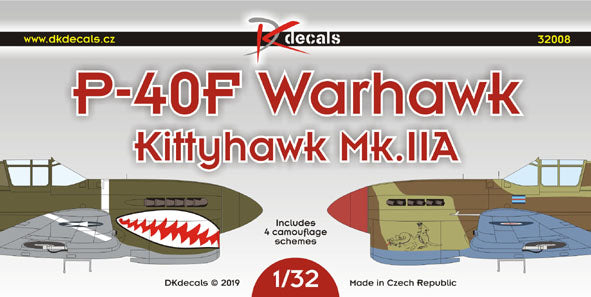 DK Decals DKD32008 1:32 Curtiss P-40F Warhawk/Kittyhawk Mk.IIA 1