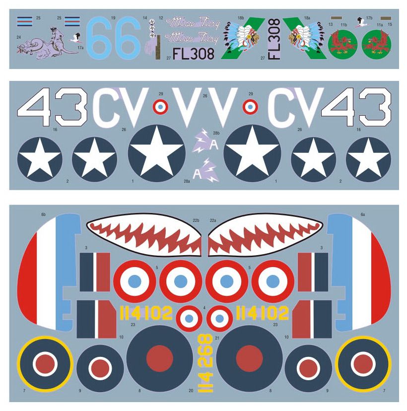DK Decals DKD32008 1:32 Curtiss P-40F Warhawk/Kittyhawk Mk.IIA 1