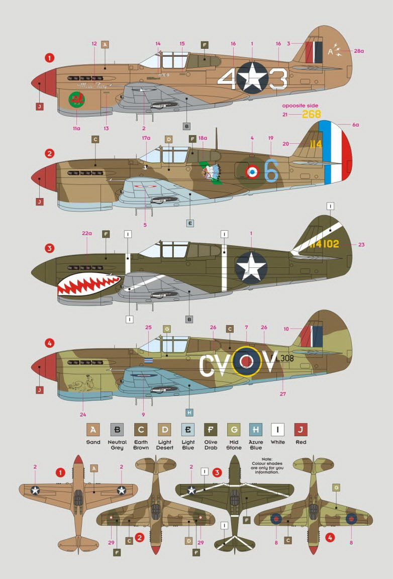 DK Decals DKD32008 1:32 Curtiss P-40F Warhawk/Kittyhawk Mk.IIA 1