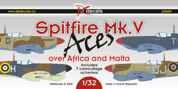 DK Decals DKD32009 1:32 Supermarine Spitfire Mk.V Aces over Africa and Malta 1