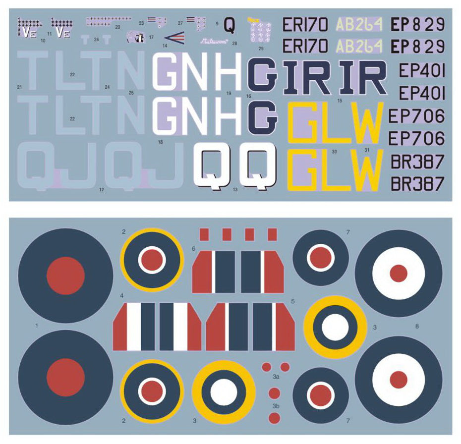 DK Decals DKD32009 1:32 Supermarine Spitfire Mk.V Aces over Africa and Malta 1