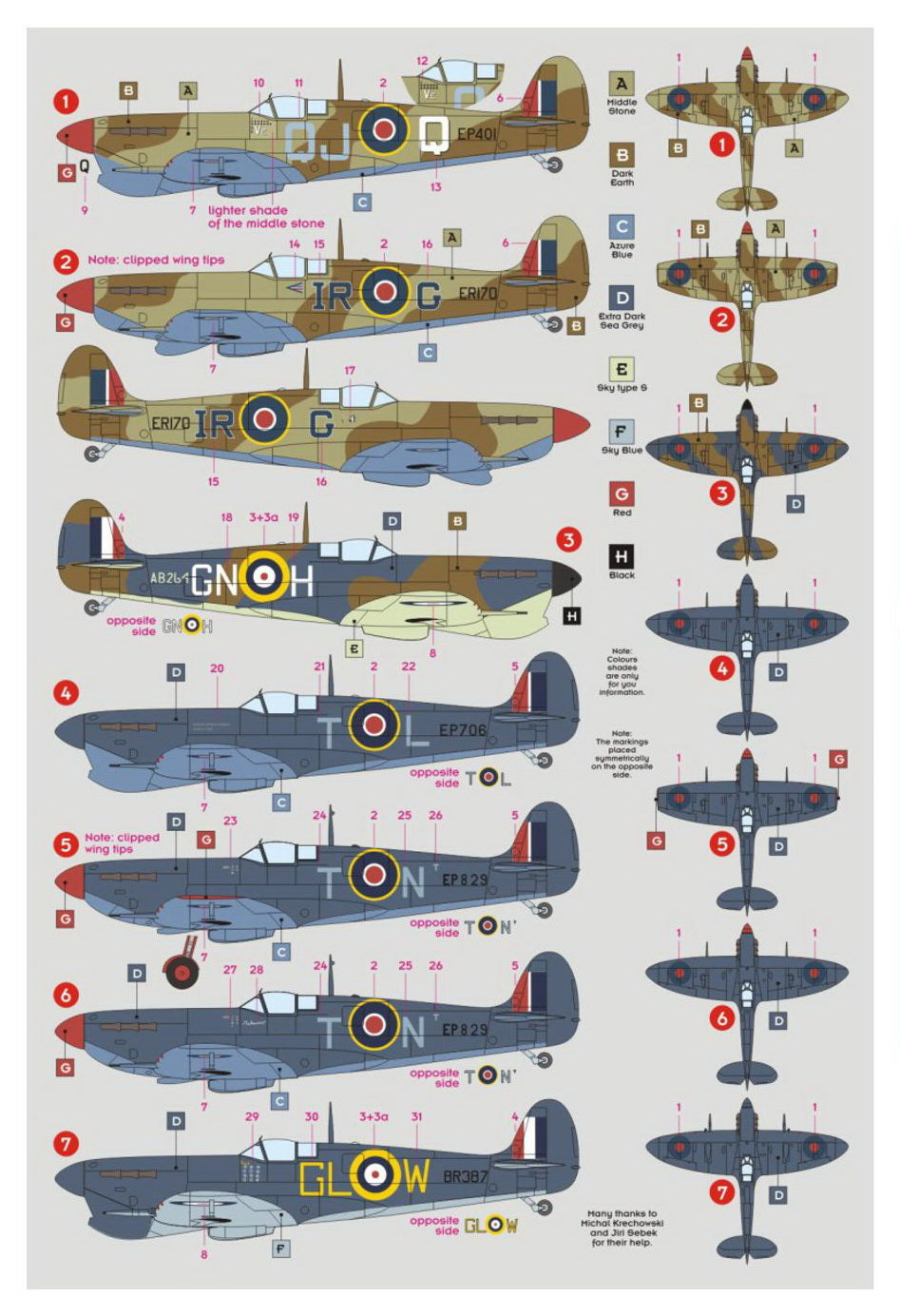 DK Decals DKD32009 1:32 Supermarine Spitfire Mk.V Aces over Africa and Malta 1