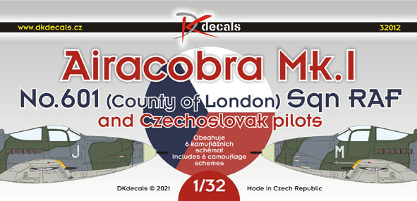 DK Decals DKD32012 1:32 Bell Airacobra Mk.I of No.601 Sq