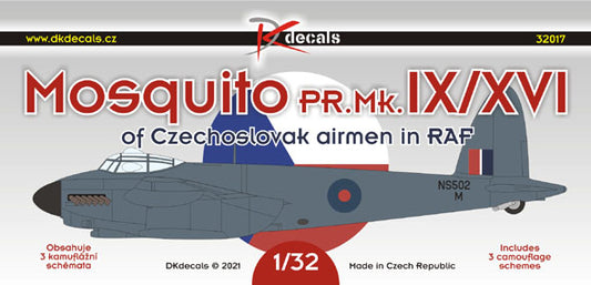 DK Decals DKD32017 1:32 DH Mosquito PR Mk.IX/XVI Czech Airmen
