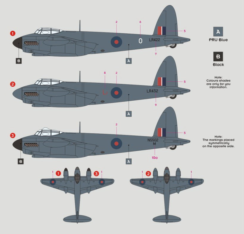 DK Decals DKD32017 1:32 DH Mosquito PR Mk.IX/XVI Czech Airmen