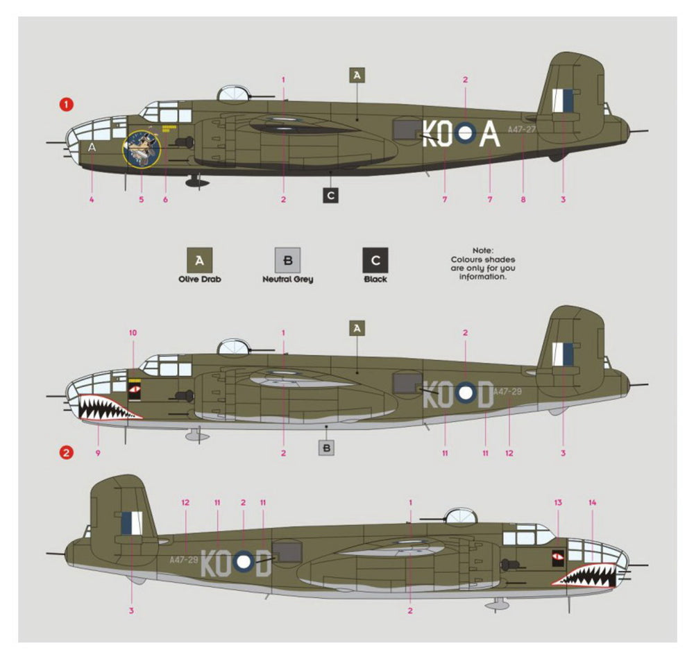 DK Decals DKD32019 1:32 North-American B-25J Mitchell in RAAF service 1