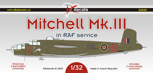 DK Decals DKD32020 1:32 North-American Mitchell Mk.III in RAF service 1