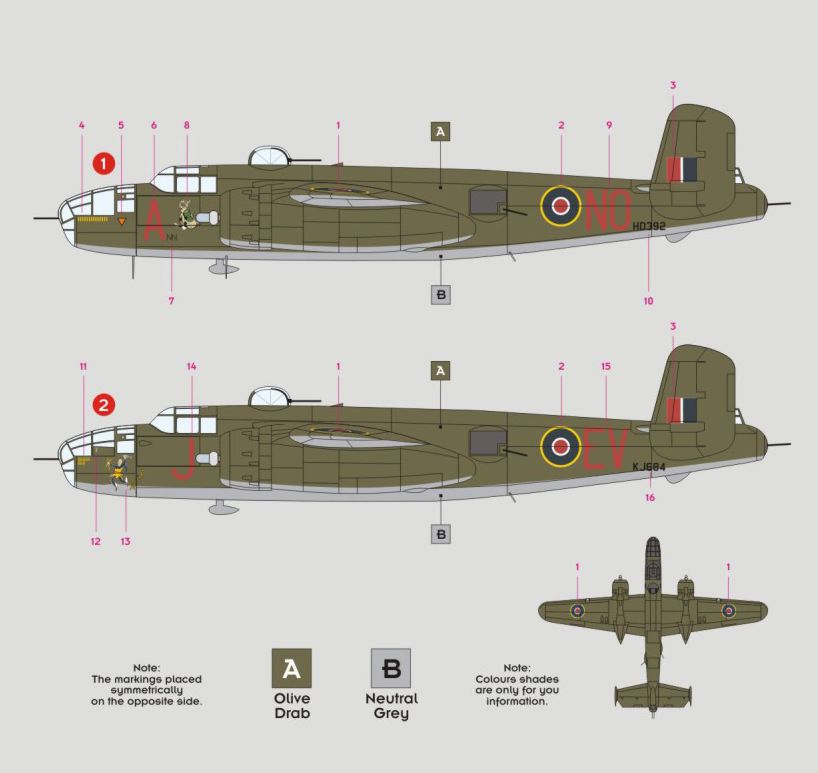 DK Decals DKD32020 1:32 North-American Mitchell Mk.III in RAF service 1