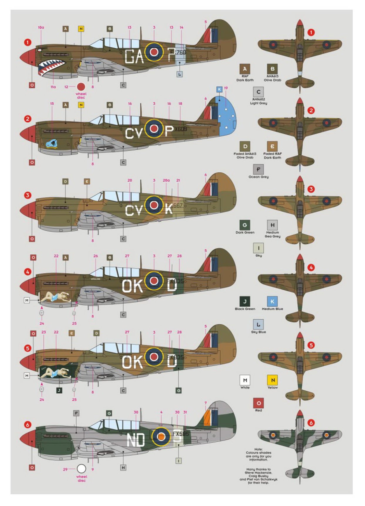 DK Decals DKD32021 1:32 Curtiss Kittyhawk Mk.IV