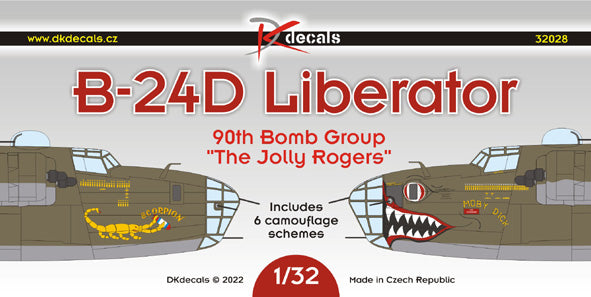 DK Decals DKD32028 1:32 Consolidated B-24D Liberator 90th BG The Jolly Rogers 1