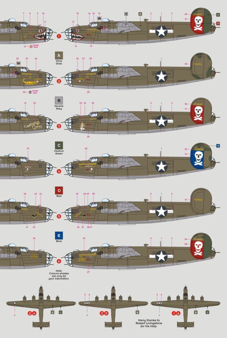 DK Decals DKD32028 1:32 Consolidated B-24D Liberator 90th BG The Jolly Rogers 1