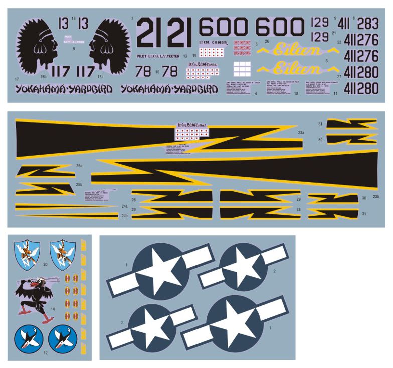 DK Decals DKD32030 1:32 North-American P-51D/K Mustang 23rd FG China 1944/1945 1