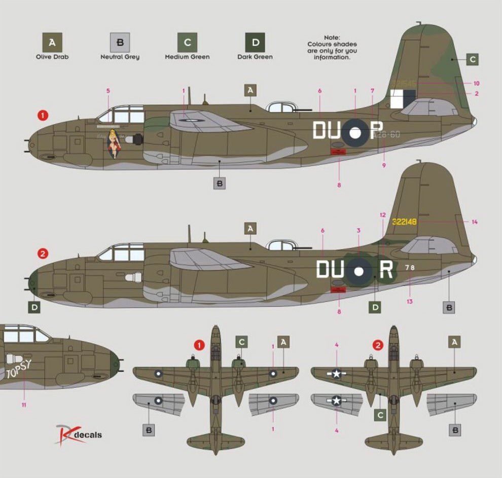 DK Decals DKD32034 1:32 Douglas A-20G in RAAF service 1