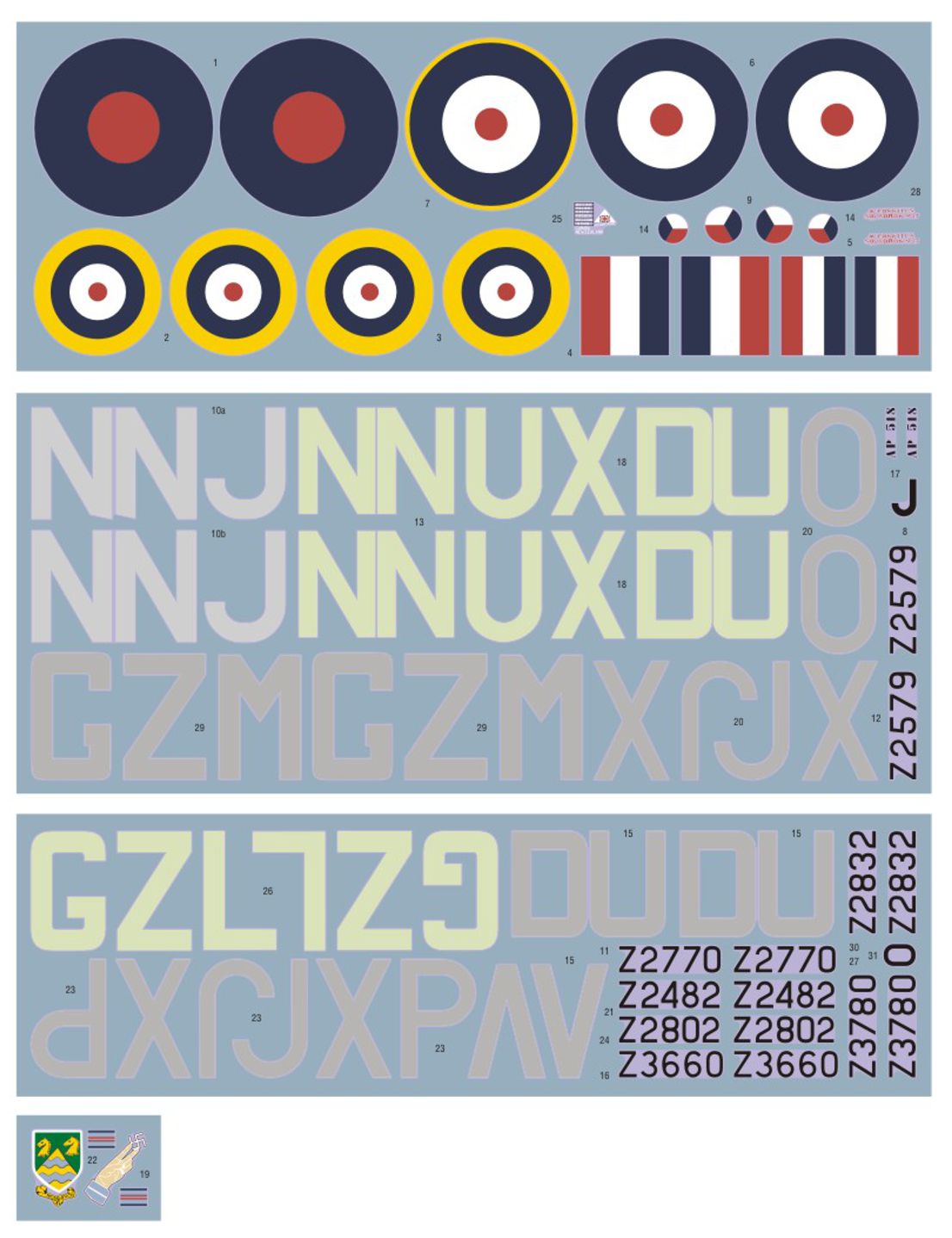 DK Decals DKD32035 1:32 Hawker Hurricane Mk.IIA/Mk.IIB of Czechoslovak pilots