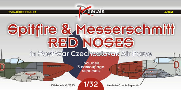 DK Decals DKD32041 1:32 Supermarine Spitfire & Messerschmitt Red Noses 1