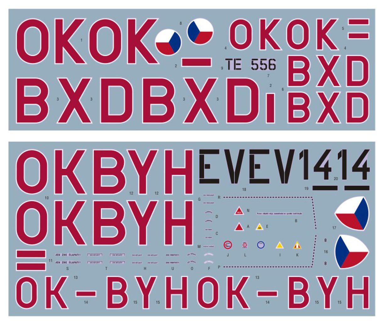 DK Decals DKD32041 1:32 Supermarine Spitfire & Messerschmitt Red Noses 1