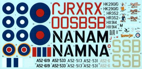DK Decals DKD48005 1:48 DH Mosquito Australian Pilots RAAF/RAF