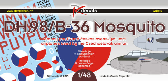 DK Decals DKD48007 1:48 de Havilland Mosquito in CzAF