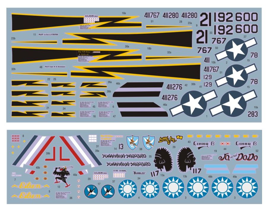 DK Decals DKD48026 1:48 North-American P-51D/K Mustang 14th AF and CACW 1